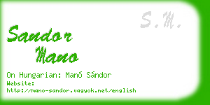 sandor mano business card